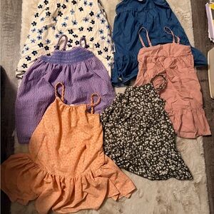 Mixed Girls Summer Dresses and Sundresses Size 5-7  - Floral & Solid EUC